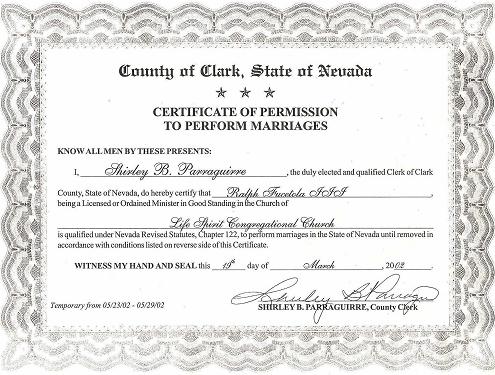 NV Marrying Authorization 2002