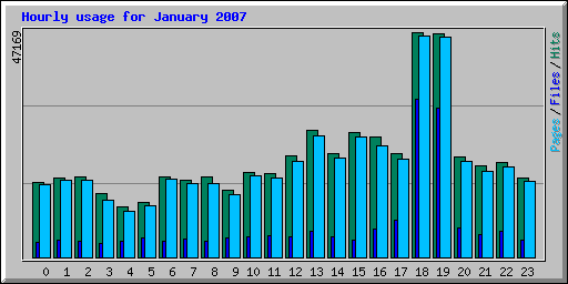 Hourly usage for January 2007